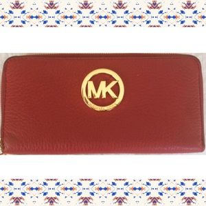 NWOT Michael Kors Fulton Red Wallet