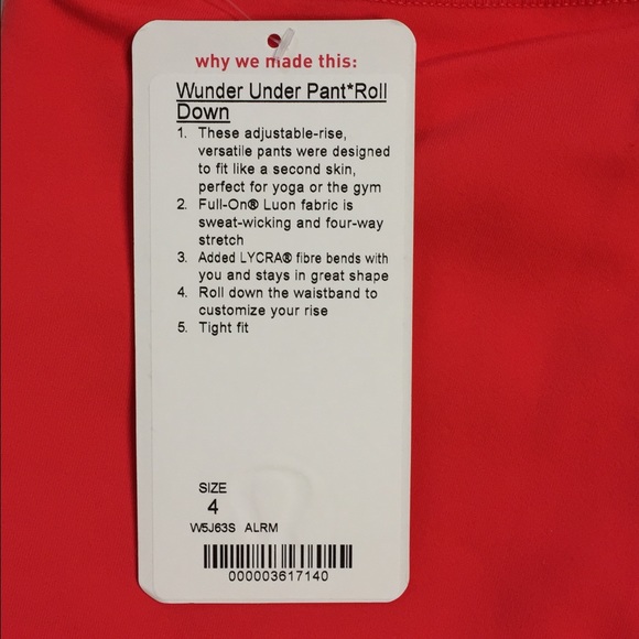 NWT- Lululemon Wunder Under Pant *Roll Down - Picture 2 of 4