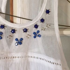 Jeweled Cotton Tank Top