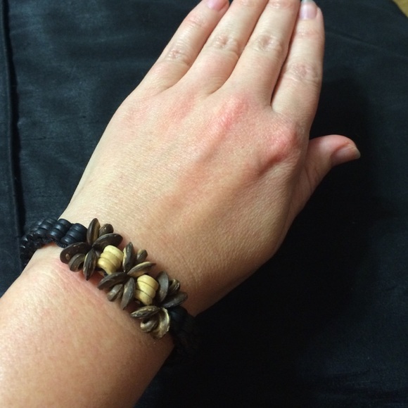Unique wooden bead bracelet