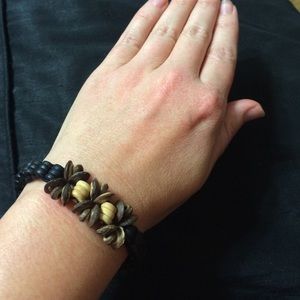 Unique wooden bead bracelet