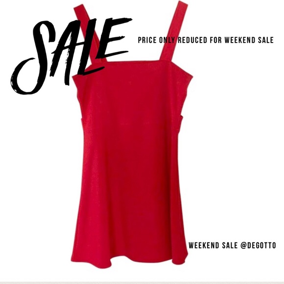 COLOR STORY Dresses & Skirts - Red Dress with Cage Back