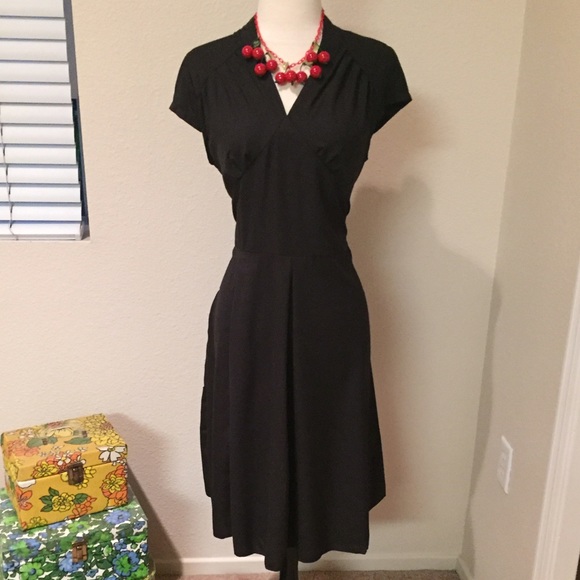 ModCloth Dresses & Skirts - Retro Repro Black Pinup 1940s Style Dress L