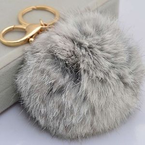Genuine rabbit fur keychain!
