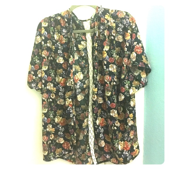 Flower-patterned kimono