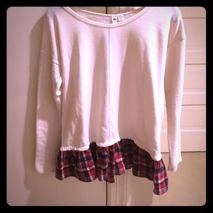 Soft sweater with flannel on the bottom
