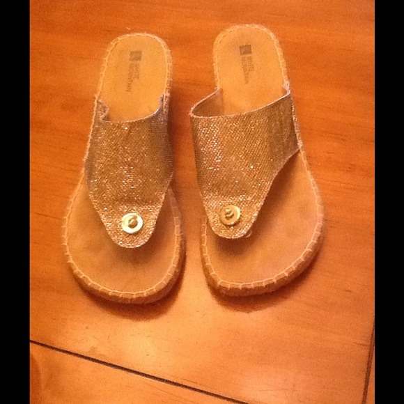 White Mountain Sparkly Wedge Sandal