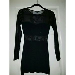 Black/Mesh short long sleeve dress