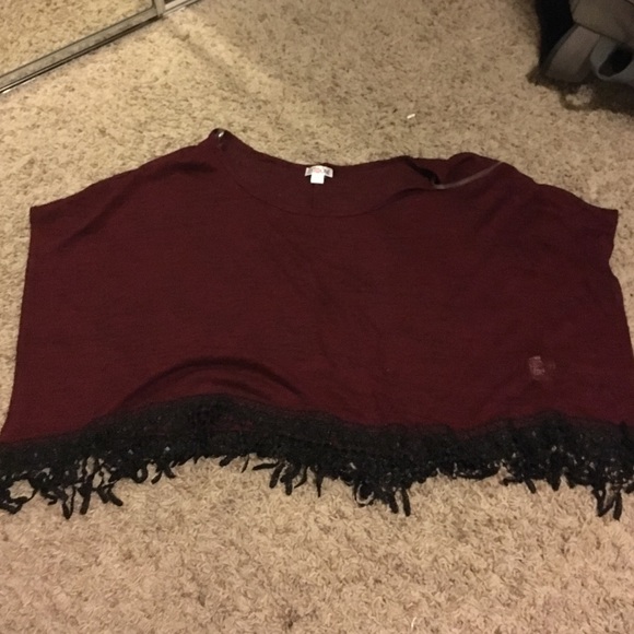 Maroon tassled shirt