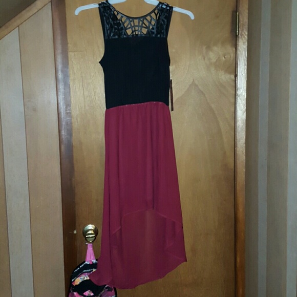Black and maroon dress