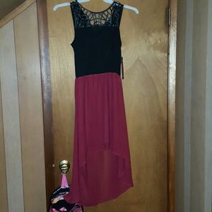Black and maroon dress