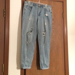 Distressed Ripped Boyfriend Jeans