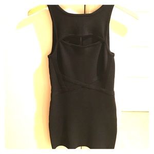 Black tight dress with slit on top