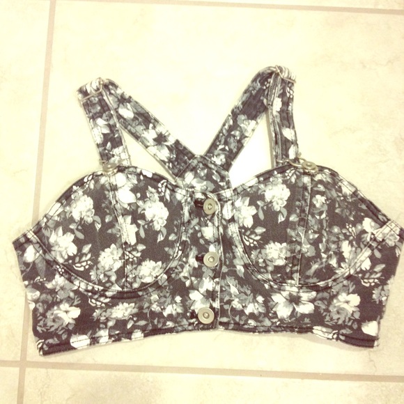 Floral half shirt