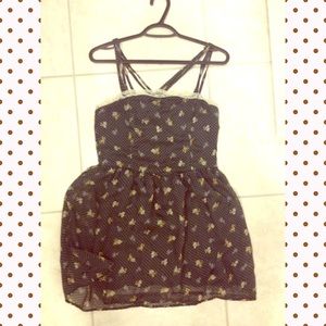 Vintage looking black and white floral dress