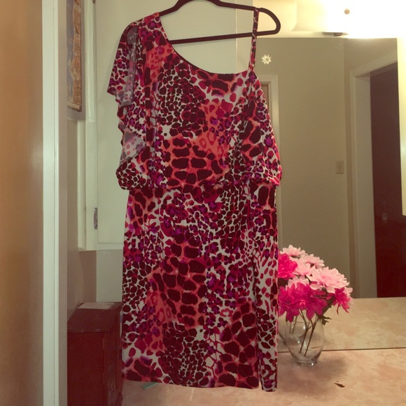 Leopard one shoulder dress