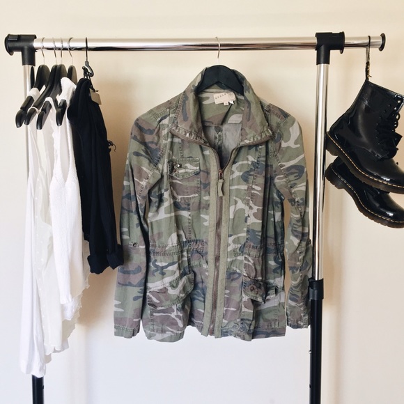 Tilly's Jackets & Blazers - Camo Studded Jacket
