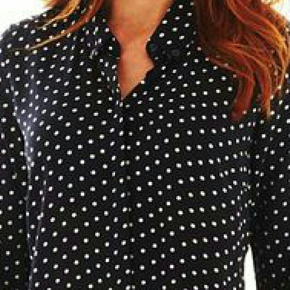 Longsleeve Buttonfront Polka Dot Shirt - Picture 2 of 2