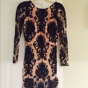 For Love & Lemons Ilusion mini black lace dress