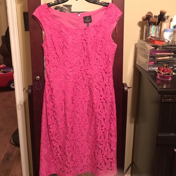 Bright pink lace dress