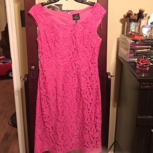 Bright pink lace dress