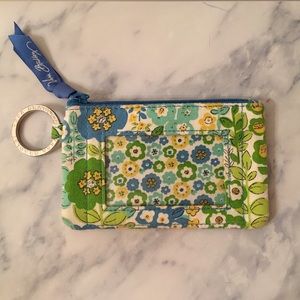 Vera Bradley zip ID case in limes up