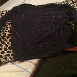 Blue longs sleeved thrifted top