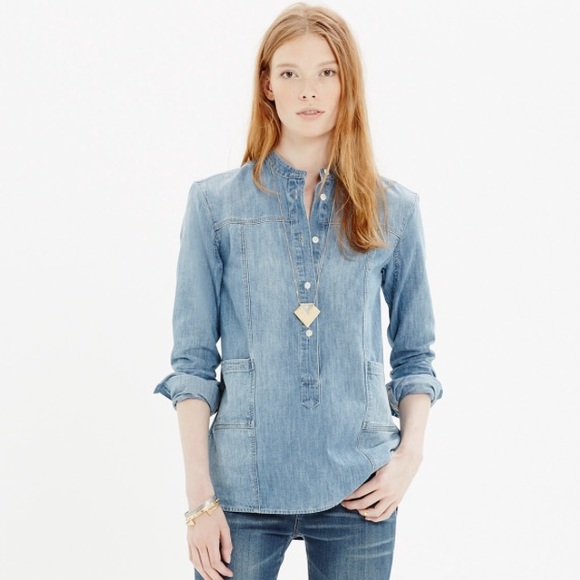 Madewell Chambray Downshift Top