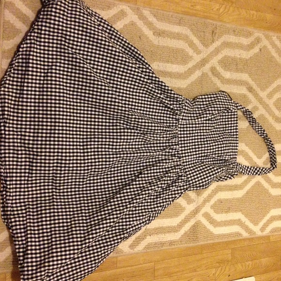 NAFNAF b&w gingham halter dress