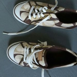 Tan  Authentic Coach Logo Sneakers