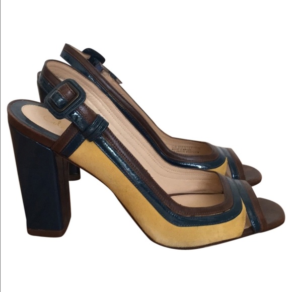 Cole Haan open-toe suede heel