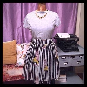 Adorable striped bird skirt