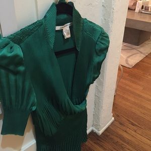 DVF Emerald green wrap-blouse
