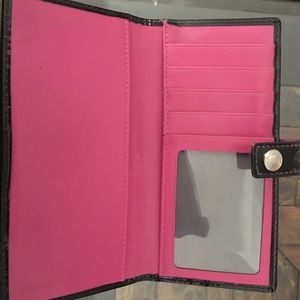 Coach black checkbook wallet