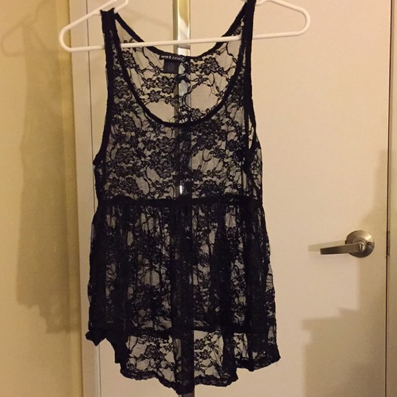 Black lace tank top