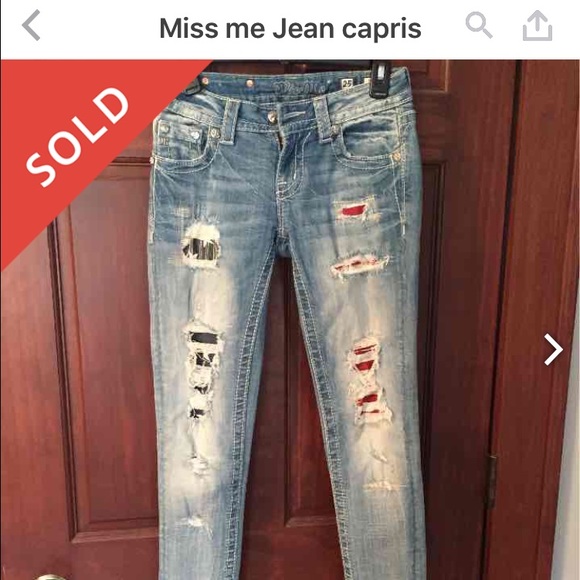 ISO Miss Me American Flag Distressed sz 25 or 26