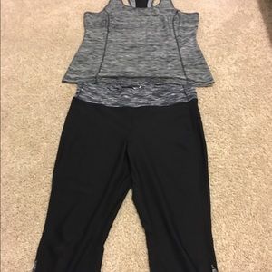 XL ACTIVE WORKOUT SET TANK CAPRIS