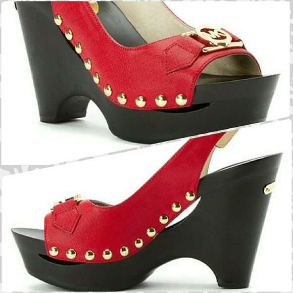 MICHAEL Michael Kors Shoes - NIB MICHAEL Red Charm Sling Michael Kors Platforms