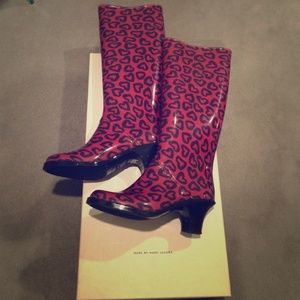 Marc Jacobs Heart Print Rain Boots