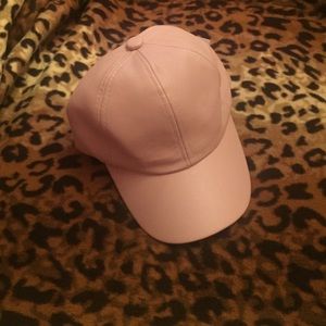 Pink leather hat
