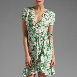 Juicy Couture Floral Crepe Wrap Dress
