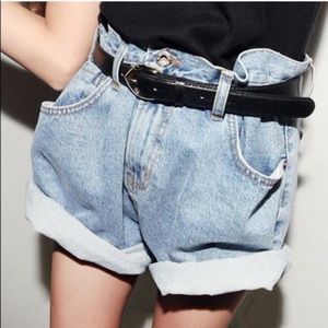 Oversized High Waisted Boyfriend Jean Shorts