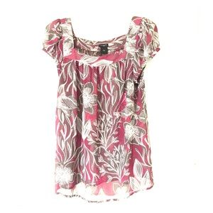 Ann Taylor Flower Print Blouse