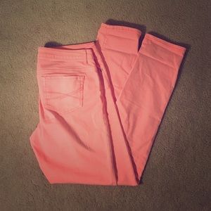 Coral Aeropostale Bayla Skinny Long Jeans.