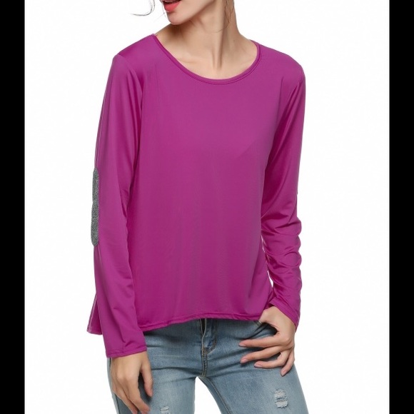 50% OFF - Glittery Elbow Patch Hi Low Top - Picture 3 of 4