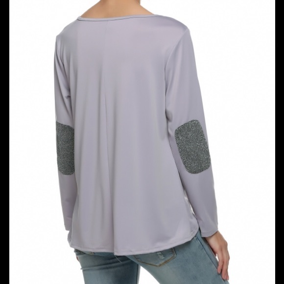 50% OFF - Glittery Elbow Patch Hi Low Top - Picture 4 of 4