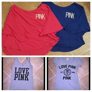 Bundle of 4 Victoria Secret PINK shirts.