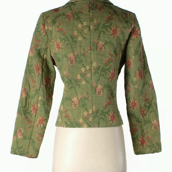 CAbi #165 Brocade Floral BlGreen Orange - Picture 3 of 5