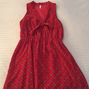 Sleeveless Patterned Chiffon Dress