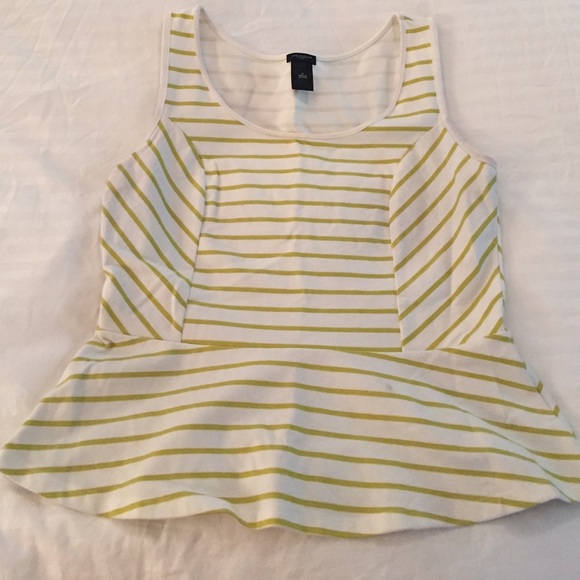 Lime Green Striped Peplum Top